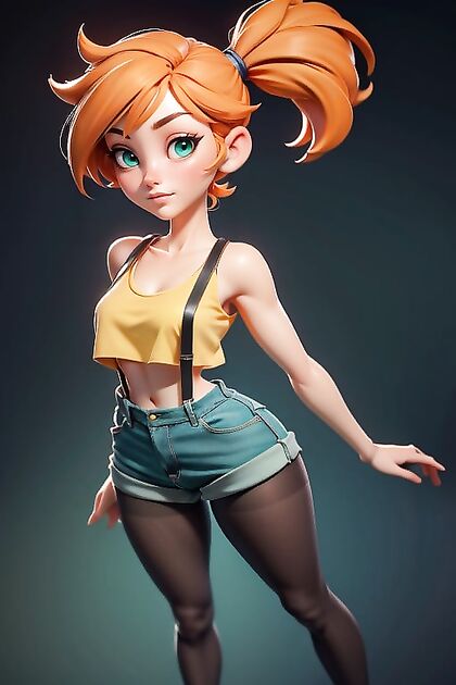 Misty from Pokémon Wears Seductive Pantyhose for Full Body Hentai Pleasure