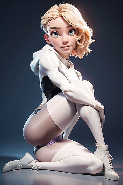 Gwen Stacy Spreads Her Legs in Pantyhose for Steamy Spider-Man Hentai Picture