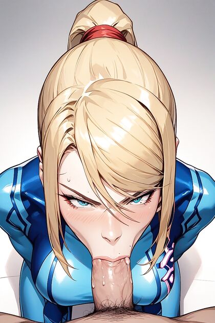 Samus in Tight Outfit Kneels for  Hentai Pleasure