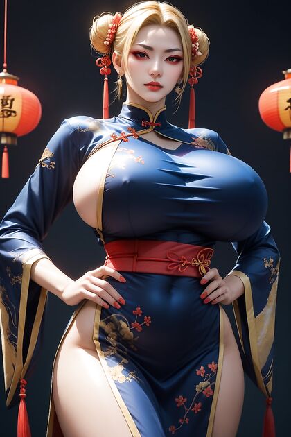Hanfu Clad Beauty Enjoys Busty Expansion in Grinning Hentai Bliss