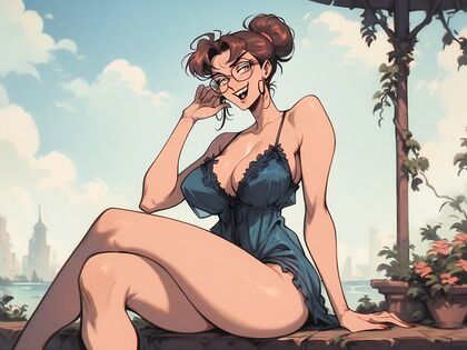 Blue-Eyed Waif Stares Intently at You in Erogenous Hentai Image