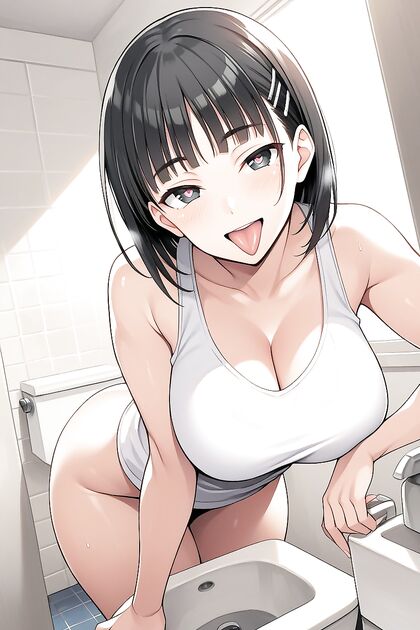 Heart-Eyed Beauty with Abs, Big Round Breasts, and Curvy Ass in Hentai AI Porn