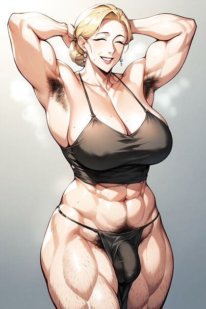 Muscular Futanari Babe Over 30 Puts On a Steamy Hentai Show