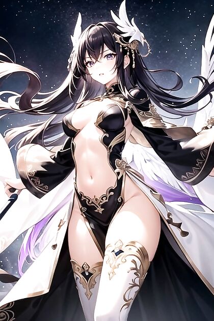 Long-Sleeved Seduction – Raised Eyebrows and Flowing Hair in Hentai Bliss