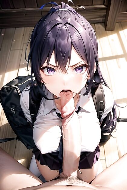 Lying Face Down with Backpack Gets Panties Pulled Out for Hentai Fun