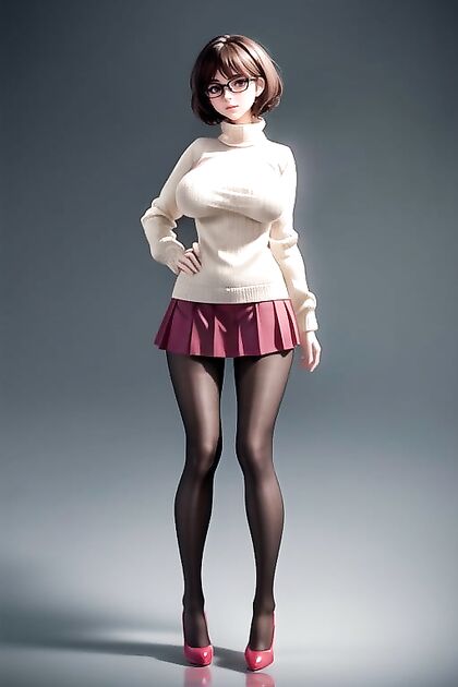 Velma from Scooby-Doo Seductively Wears Tights in Steamy Hentai Images