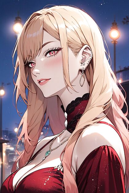 Kitagawa Marin from Sono Bisque Wa Koi Wo Suru Gets Intimate in Night City Bust Shots