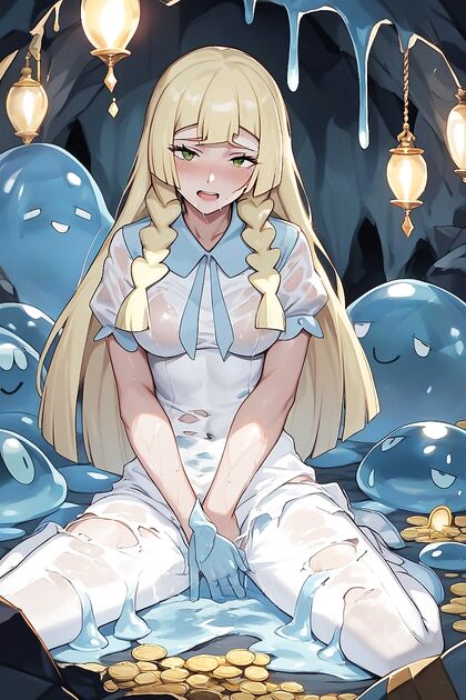 LilliePokemon Finds Pleasure in the Moshy Cave's Treasures After Slime Tentacle Sex