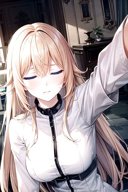 Blonde-Haired Beauty with Sad Blue Eyes Seduces in hentai AIporn