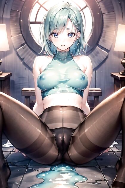 Bulma from Dragon Ball Z Goes Commando in Smooth Pantyhose for Erotic Hentai Fun