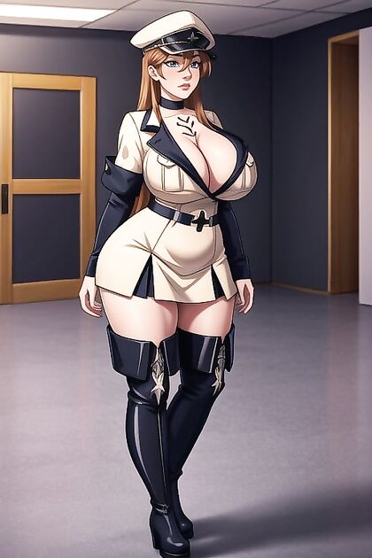 Knee-Length Platform Boots and Plunging Neckline in Seductive hentai Picture
