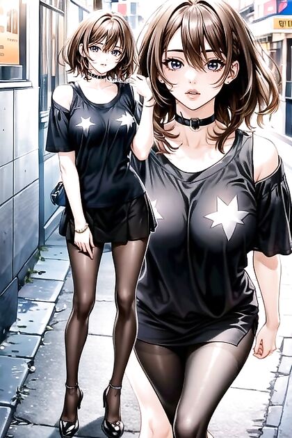 Deep Brunette Beauty Shows Off Her Full Body in Seductive Hentai Images