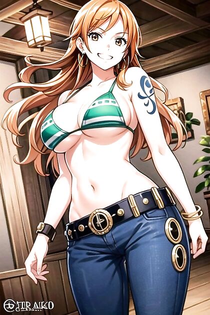 Nami from One Piece Smiles Seductively in Steamy Hentai Images