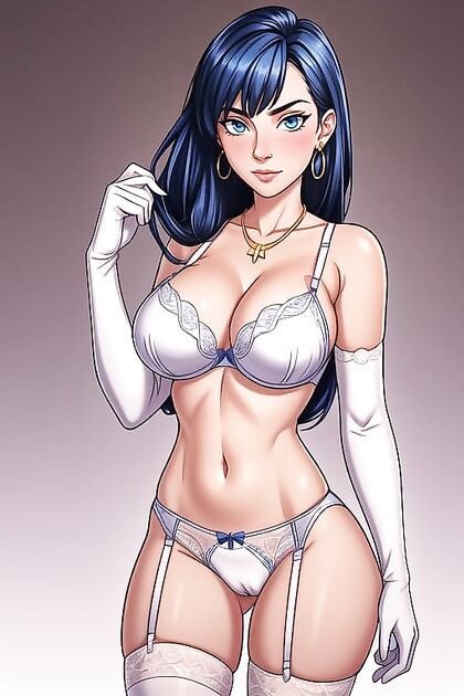 Lingerie-clad Girl 18+ Exploring Erotic Fantasies in Cross Hentai Images