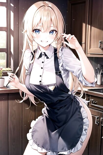 Grinning Chef in Apron Stands Seductively forSTEAMY Hentai Fun