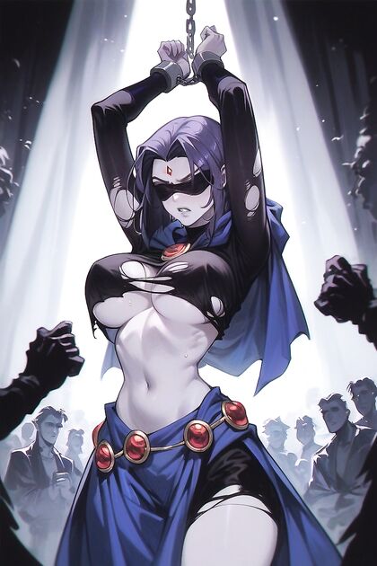 Raven's Top Lifted at Auction Stage for Explicit Hentai Pleasure Show