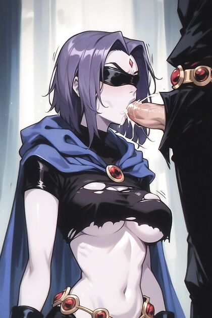 Raven from Titans Reveals Underboob in Torn-Clothes Hentai Images