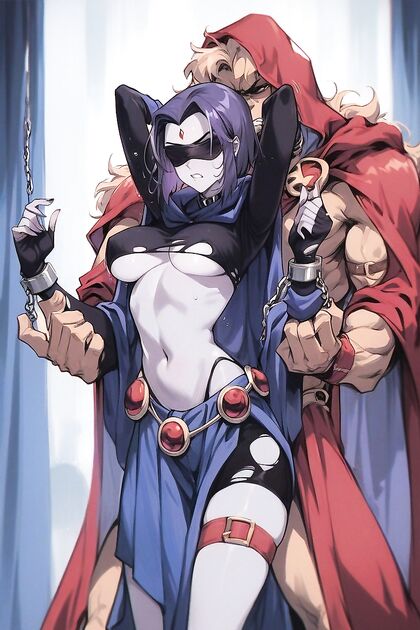 Raven from Titans Bound and Ripped Clothing for  Hentai Pleasure