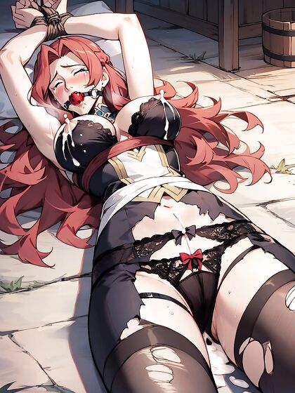Embarrassed Girl 18+ Laid Out with Ball Gag in Steamy Hentai Picture