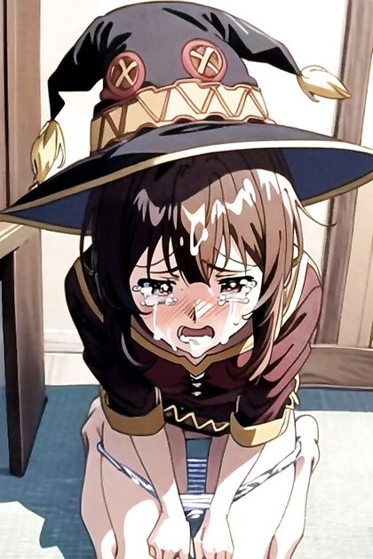 Megumin from Isekai Quartet Kneels and Cries in  Hentai Images