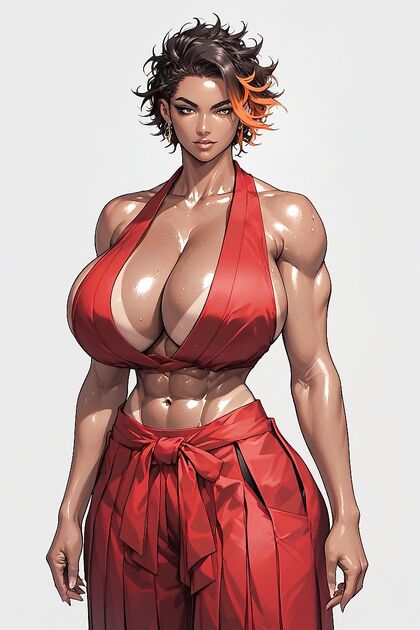 Bob Hairstyle Babe with Huge Natural Tits in Seductive Hentai Picture