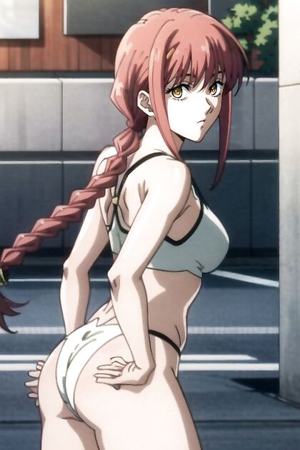 Makima from Chainsaw Man Bends Over at the Convenience Store in Steamy Hentai Picture