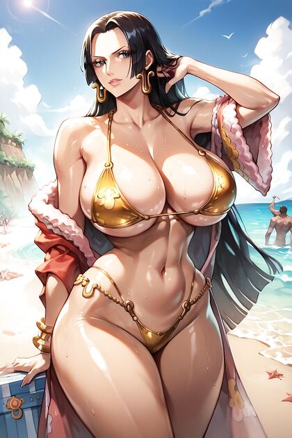 Oily Skinned Babe with Thick Thighs and Big Boobs in Steamy Hentai Picture