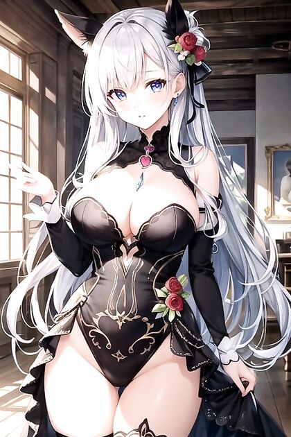 Emilia Fully Dressed in  Group Sex Hentai Picture