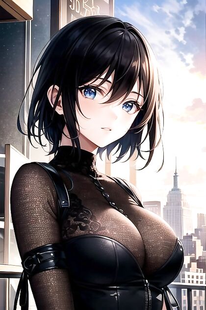 NY Girl 18+ with Super Short Hair Enjoying Solo Hentai Pleasure