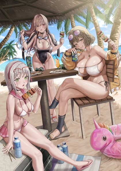 Horny bitches get wet n wild on da sand! Hentai XXX pics inside!