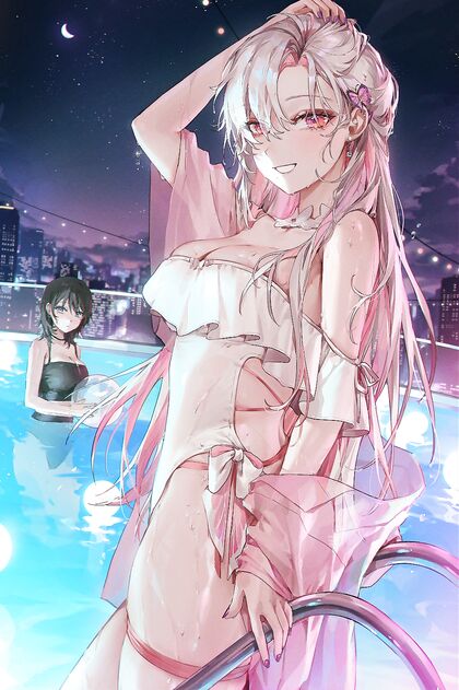 Hardcore Hentai XXX Action - Naughty Couple Fucking by The Swimming pool