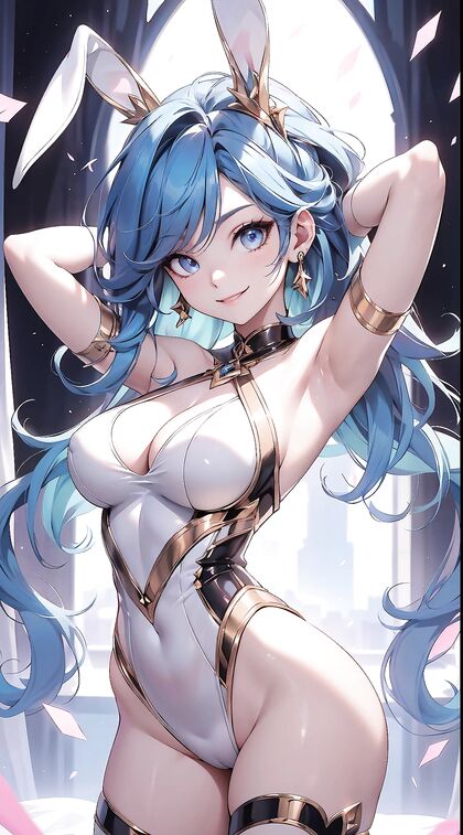 Hella Hot Harem-scaping Babe in Bunz!
