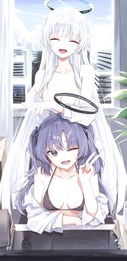 Hella Hot HentaixNoA&YuukaxPic - Swimming Suits Soaked Wet!