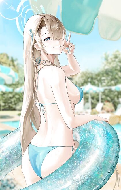Holy shitlords! Barely-legal babe in skimpy thong teases with wet pussy lips by swimmingpool - HENTAI XXX PIC INSIDE!