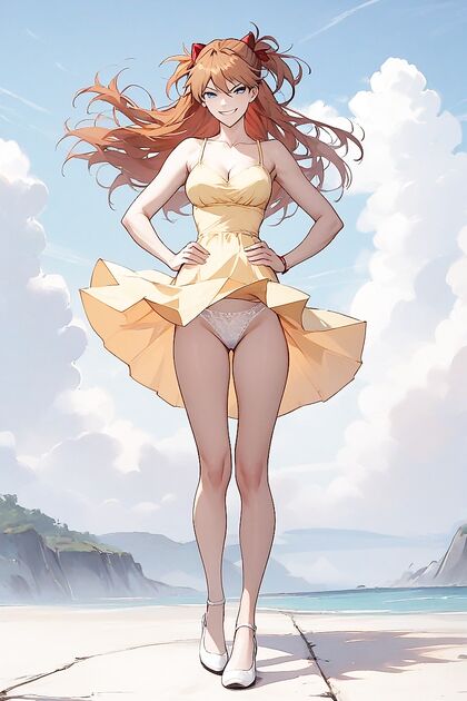 View of Standing Girl 18+'s Smirking Bottom in Horny Hentai Picture