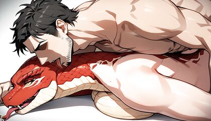 Detailed Snake Woman Writhes in Erotic Hentai Picture