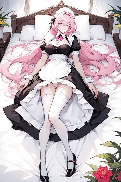 Seductive Woman in White Stockings and Garters Teases in Loose Dress Hentai