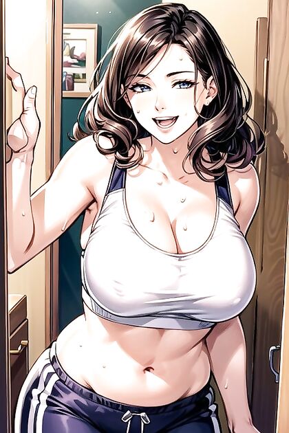 Thick Thighs and Sweatpants in Sexy Sport Bra Hentai Fun
