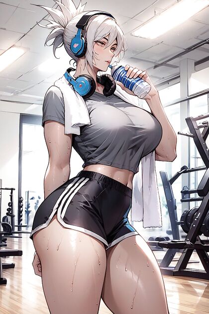 Big Firm Ass in GreyCompression Shirt Relaxes intoMind-Bending Hentai Pleasure