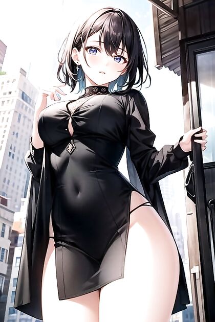 Short-Haired Babe Shows Off Her Assets in Seductive Hentai Image