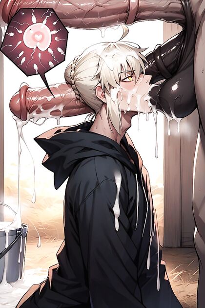 Gigantic Hentai Fantasy – Black Hoodie and Cum-covered Breasts