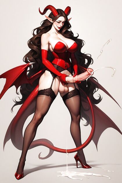 Futanari Girl 18+ with Pony Dick Wearing Stockings for Steamy Hentai Picture