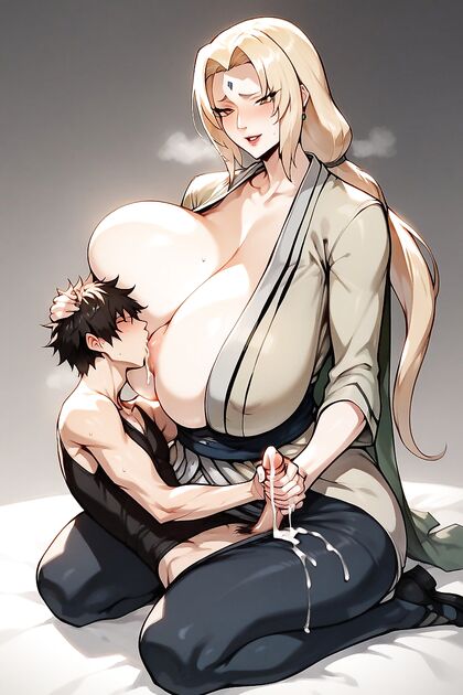 Tsunade from Naruto Gives a Nursing Handjob Ending in Juicy Creampie Hentai Pleasure