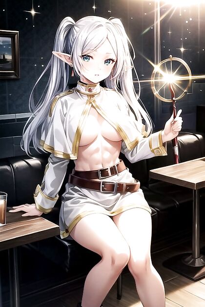 Naked Girl 18+ with Small Breasts Sits Down for Steamy Hentai Picture