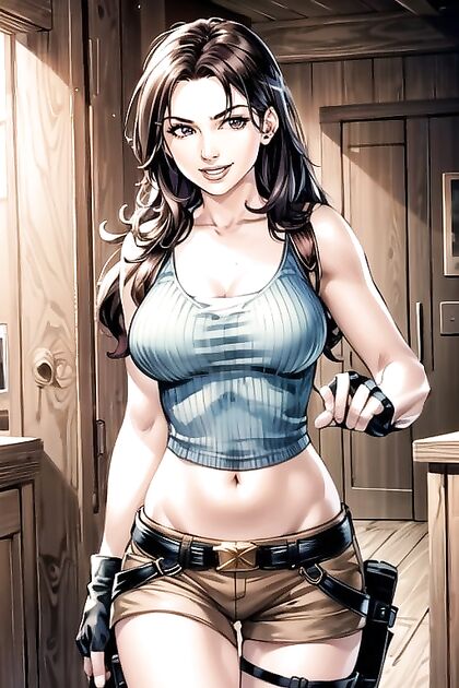 Lara Croft from Tomb Raider Shows Off Her Navel in Steamy Hentai Images
