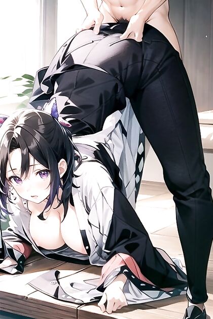 Shinobu Kochou from Demon Slayer Enjoying Passionate Doggystyle in Warm Anime Images