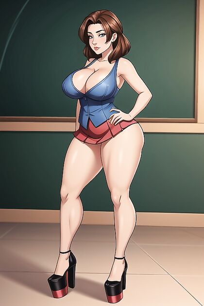 Teacher With Massive Sagging Breasts Shows Her Full Body in hentai AIPorn