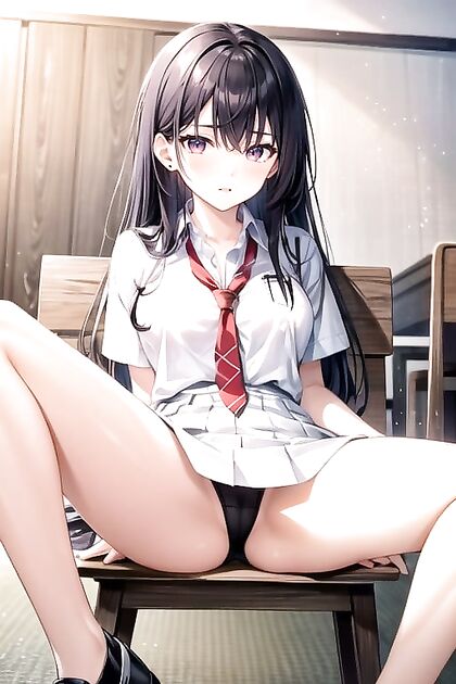 Fit Girl 18+ in School Uniform Shows Off Her Bottom-Up Picture