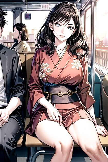 Horny Brunette Joins a Busty Harem for Wild Bus Sex Adventures