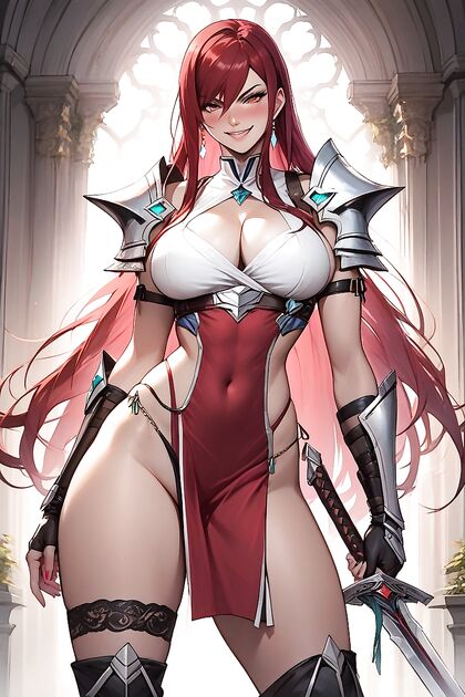 Erza Scarlet Shows Off Her Cleavage Wielding a Sword in Steamy Hentai Picture